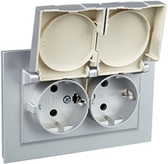 розетка 2-местная IEK РСбш12-3-44-БрА Brite - внешний вид