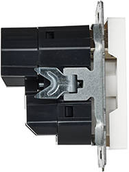 розетка 1-местная IEK РЮш11-1-БрБ Brite - вид сбоку