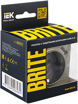 розетка 1-местная IEK РЮш10-2-БрШ Brite - упаковка