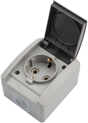 розетка 1-местная вертикальная Kranz KR-78-0612 Industrial - внешний вид