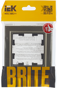 рамка 1-постовая IEK РУ-1-БрШ Brite - упаковка