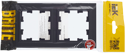 рамка 2-постовая IEK РУ-2-БрГ Brite - упаковка