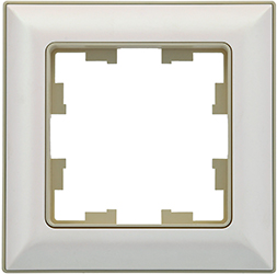 рамка 1-постовая IEK РУ-1-Бр Brite бежевый / жемчужный - внешний вид