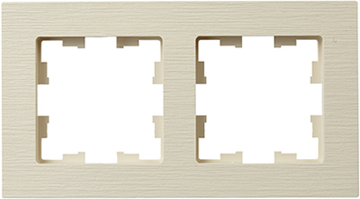 рамка 2-постовая IEK РУ-2-Бр Brite бежевый рифленый - внешний вид