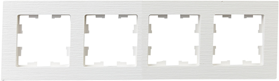 рамка 4-постовая IEK РУ-4-Бр Brite белый рифленый - внешний вид