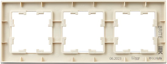 рамка 3-постовая IEK РУ-3-2-БрВа Brite - вид с тыльной стороны