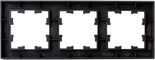 рамка 3-постовая IEK РУ-3-2-БрТБ Brite - вид с тыльной стороны