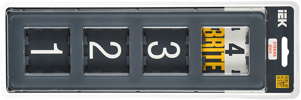 рамка 4-постовая IEK РУ-4-2-Бр стекло графит RE Brite - упаковка