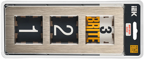 рамка 3-постовая IEK РУ-3-1-Бр металл шампань RE AL Brite - упаковка