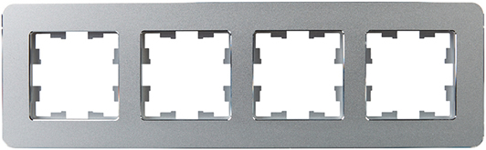 рамка 4-постовая IEK РУ-4-1-Бр металл алюминий RE Brite - внешний вид