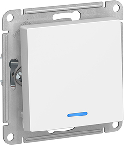 выключатель 1-клавишный Systeme Electric AtlasDesign, с подсветкой, лотос - внешний вид