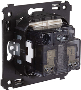 розетка 1-местная DKC Avanti, з/к + шторки, - вид сзади