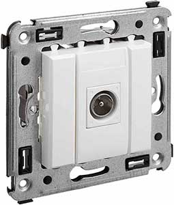 розетка TV одиночная DKC Avanti, цвет белое облако, - внешний вид