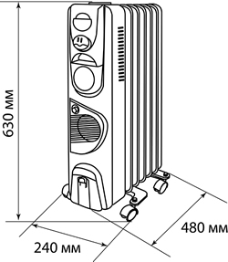 обогреватель масляный МО-11ТВ TDM - размеры