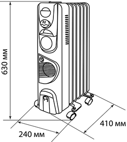 обогреватель масляный МО-9ТВ TDM - размеры