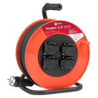 Удлинитель 4-мест 30м ПВС 3*1,5 красный катушка металл IP44 EKF 