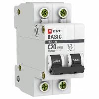 Автомат 2Р 20А C 4,5кА ВА47-29 EKF Basic 