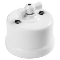 Бирони белый переключатель 1кл открытая 10А IP40 пластик