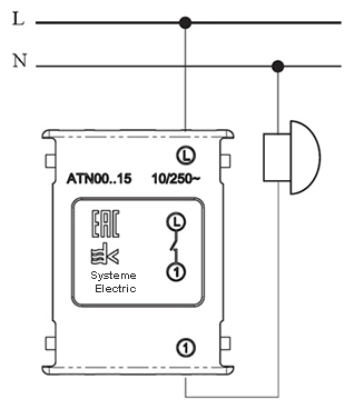 AtlasDesign выключатель скрытая алюминий 1кл 10А IP20  с самовозвратом