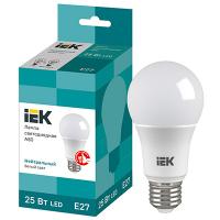 Лампа светодиодная 220В Е27 25Вт 4000К 2500лм стандарт А80 матовая IEK 