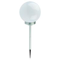 Светильник грунтовый свд на солнечной батарее пластик серебро 200мм IP54 ERASF22-21 шар 200мм