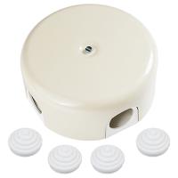 Коробка 110*50 круг слоновая кость IP20  пластик Bironi