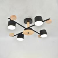 Светильник потолочный (люстра) 4*15Вт GX53 черный/дерево 