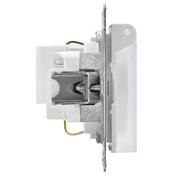 AtlasDesign Aqua белый розетка скрытая 1-мест заземление с крышкой шторки IP44 