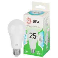 Лампа свд 220В Е27 25Вт 4000К 2500лм стандарт А60 матовая  ЭРА Green Line