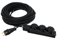 Удлинитель 3-мест 30м КГ 3*1,5 черный  IP44 PlexUp 