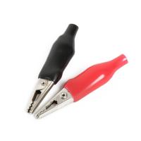 Зажим-крокодил 5А красный+черный резина комплект 2шт