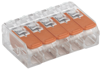 Клемма 5*4,0мм2 с рычажком компактная прозрачный IEK 2шт