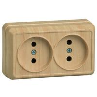 Октава сосна розетка открытая 2-мест IP20 