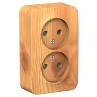 Бланка ясень розетка открытая 2-мест IP20 