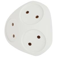 Разветвитель 3-мест 10А белый треугольник пластик ЭРА 