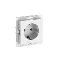 ATLASDESIGN РОЗЕТКА с заземлением, 16А, мех., быстрозажим. клем., БЕЛЫЙ
