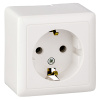 Хит белый розетка открытая 1-мест заземление IP20 