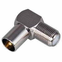 Переход F(гнездо)-TV(штекер) угловой серебро 