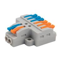 Клемма 8*4,0мм2 с рычажком серый Rexant проходная разветв. с монт.площадкой