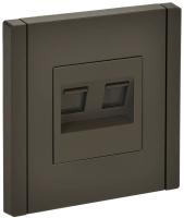 Фортепиано серый механизм RJ11+RJ45 скрытая 2-ая 