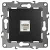 ЭРА12 антрацит розетка RJ45 скрытая 1-ая  