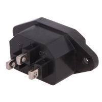 Разъем 10А 220В вилка черный IP20 Rexant на корпус