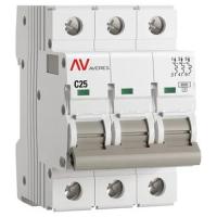 Автомат 3Р 25А C 6кА AV-6 EKF Averes 