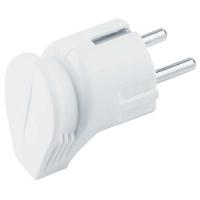 Вилка 16А угловая заземление белый пластик IP20 Navigator