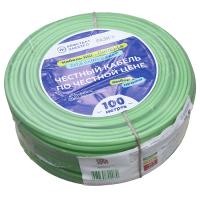ВВГ-Пнг(А)-LS 2*1,5 ок(N)-0,66кВ медь ЗЕЛЁНЫЙ ПЛОСКИЙ кабель /(100м) Кристалл-Электро