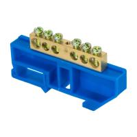 Шина нулевая 8*12 6групп DIN-изолятор синий на DIN-рейку EKF