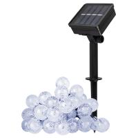 Гирлянда свд на солнечной батарее 6350мм IP55 нить шарики 30свд белый 8реж.