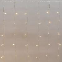 Гирлянда занавес 2*1,5м теплый белый 150свд соединяемая IP44 прозрачный провод мерцание (до 8мод)
