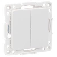 Стокгольм белый выключатель 2кл скрытая 10А IP20 