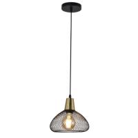 Светильник подвес 1*60Вт E27 черный/латунь 